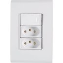 Ver imagem 1 de Placa 4x2 + 1 Interruptor Simples e 2 Tomadas 2p+t 20a-250v Branco Branco - 250v