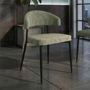 Ver imagem 5 de Cadeira Estofada para Sala de Jantar Serena Preto C01 Bouclê Verde - Lyam Decor