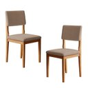 Ver imagem 1 de Kit 2 Cadeiras para Sala de Jantar com Pés em Madeira Maciça Carol Bege/Cinamomo