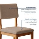Ver imagem 7 de Kit 2 Cadeiras para Sala de Jantar com Pés em Madeira Maciça Carol Bege/Cinamomo
