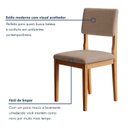Ver imagem 6 de Kit 2 Cadeiras para Sala de Jantar com Pés em Madeira Maciça Carol Bege/Cinamomo
