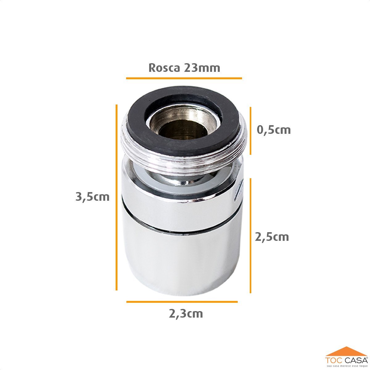 Bico Arejador Articulável Latão Rosca Macho Rosca 23mm - 3