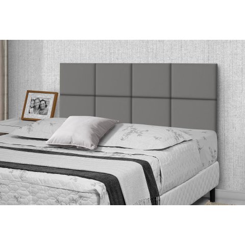 Cabeceira Para Cama Casal Lisa 1,40 Estofada Suede Cinza - Rede Móveis