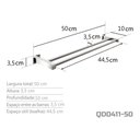 Ver imagem 3 de Toalheiro Duplo 50 Cm - Kromus Qd0411-50