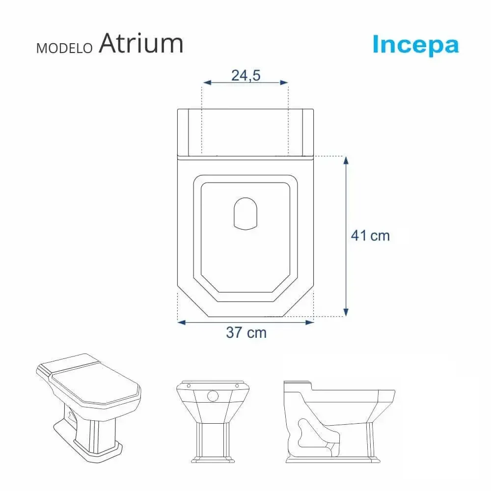 Assento Sanitário Poliester Atrium Branco para vaso Incepa - 3