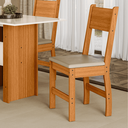 Ver imagem 4 de Conjunto Mesa Bellagio 108cm 4 Cadeiras Milano Sala Jantar Estofadas Courvin MDP - Freijó/Offwhite