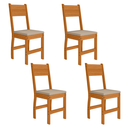 Ver mais imagens de Conjunto Mesa Bellagio 108cm 4 Cadeiras Milano Sala Jantar Estofadas Courvin MDP - Freijó/Offwhite
