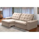 Ver imagem 1 de Sofá Retrátil e Reclinável Alasca New 3 Lugares Veludo Bege 210cm - Ferguile