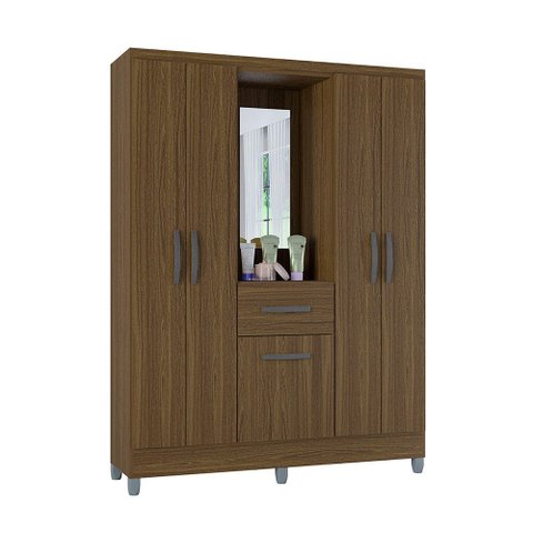 Guarda Roupa Casal com 5 Portas e 1 Gaveta Atlas Poquema