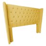 Cabeceira Casal 1,40 Suiça Estofada Veludo Amarelo - 1