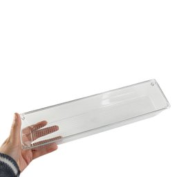Kit com 3 Organizadores de Gavetas Transparente 30x8 - Praticidade e Elegância - 6