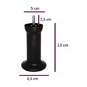 Ver imagem 5 de Kit com 12 Pés para Cama Box ou Baú Queen King Plástico Ultra Resistente Varian Preto 13cm Altura