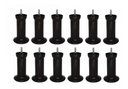 Ver imagem 1 de Kit com 12 Pés para Cama Box ou Baú Queen King Plástico Ultra Resistente Varian Preto 13cm Altura