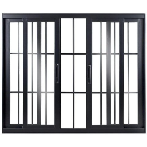 Vitro de Aluminio 4 Folhas com Grade Linha Premium:1,00 X 1,80/preto