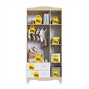 Ver imagem 4 de Quarto Infantil 5 Peças com Berço Guarda Roupa Cômoda Prateleira Caixa Organizadora MDP Carvalho
