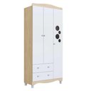 Ver imagem 5 de Quarto Infantil 5 Peças com Berço Guarda Roupa Cômoda Prateleira Caixa Organizadora MDP Carvalho
