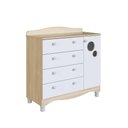 Ver imagem 7 de Quarto Infantil 5 Peças com Berço Guarda Roupa Cômoda Prateleira Caixa Organizadora MDP Carvalho