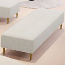 Ver imagem 1 de Puff Decorativo Sala de Estar Bali W01 Pés Palito 190x60cm Linho Champagne - Lyam Decor