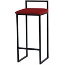 Ver imagem 1 de Banqueta Alta Estofada Suede Pietra Base Preta House Móveis:vermelho