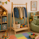 Ver imagem 1 de Arara Infantil Simples e Decorativa de Madeira