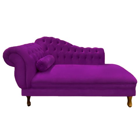 Recamier Barcelona 1,30 Veludo Roxo - Dominic Decor