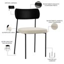 Ver imagem 6 de Kit 06 Cadeiras para Sala de Jantar L02 Preto Champagne