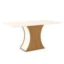 Ver imagem 1 de Mesa de Jantar Selena Canto Reto 160x90 Nature/Off White - Móveis Henn