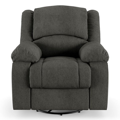 Poltrona do Papai Reclinável Sala de Cinema Barcelona Glider Manual Giratória Linho Chumbo G23 Encan
