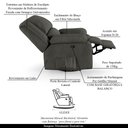 Ver imagem 3 de Poltrona do Papai Reclinável Sala de Cinema Barcelona Glider Manual Giratória Linho Chumbo G23 Encan