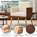Ver imagem 2 de Kit 2 Poltronas Decorativa para Sala Recepção Escritório Assento Confortável Lis Suede e Corino