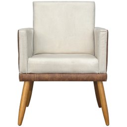 Kit 2 Poltronas Decorativas Lis Corino e Suede Cores Pé Palito 30cm - 3