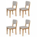 Ver imagem 1 de Kit 4 Cadeiras de Jantar Madeira Maciça Estofadas Ella Cinza Claro - Straub Web