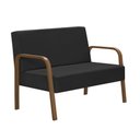 Ver imagem 1 de Poltrona 2 Lugares Jade Braço Madeira Dsalla Suede