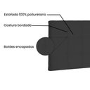 Ver imagem 2 de Cabeceira Painel Casal 1,40m Verona Suede Preto