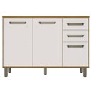 Ver imagem 1 de Balcao com Tampo 3p 2g 120 Cm Cria Freijo Off White Pln