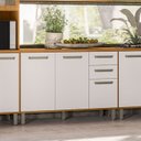 Ver imagem 7 de Balcao com Tampo 3p 2g 120 Cm Cria Freijo Off White Pln