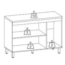 Ver imagem 6 de Balcao com Tampo 3p 2g 120 Cm Cria Freijo Off White Pln