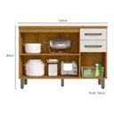 Ver imagem 4 de Balcao com Tampo 3p 2g 120 Cm Cria Freijo Off White Pln