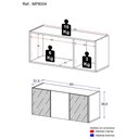 Ver imagem 3 de Aparador Buffet Suspenso com Espelhos 3 Portas Multimóveis Mp8004