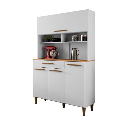 Kit Italia 4 Portas 6 Estantes Arte Moveis Branco