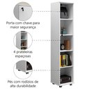 Ver imagem 3 de Armário Multiuso Lavanderia com Chave e Rodízios 1 Porta Lune Branco J&a Branco