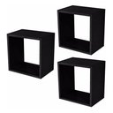 Ver imagem 1 de Kit 03 Nichos Decorativo 31x31x15 Prateleira Cubo Sala Preto M A Sorprezo