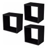 Kit 03 Nichos Decorativo 31x31x15 Prateleira Cubo Sala Preto M A Sorprezo - 1