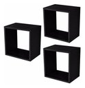 Ver imagem 1 de Kit 03 Nichos Decorativo 31x31x15 Prateleira Cubo Sala Preto M A Sorprezo