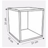 Kit 03 Nichos Decorativo 31x31x15 Prateleira Cubo Sala Preto M A Sorprezo - 2