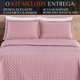 Conjunto Cama Casal Queen Size Melody Bordada 200 Fios Extra Macio - Ravena:rose - 2