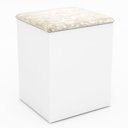 Ver imagem 1 de Puff Baú Pu2050 Branco/Floral Pérola - Tecno Mobili