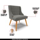 Ver imagem 4 de Cadeira Decorativa Sala de Jantar Pés Palito de Madeira Firenze Suede Grafite/Natural G19 - Gran Bel