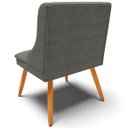 Ver mais imagens de Cadeira Decorativa Sala de Jantar Pés Palito de Madeira Firenze Suede Grafite/Natural G19 - Gran Bel