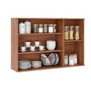 Ver imagem 3 de Armário Aéreo Cozinha Modulado Bella 2601 com 3 Portas 120cm Nogal Cinza
